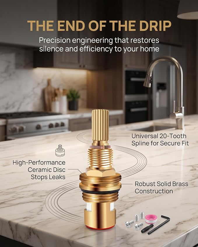 Brass 1-001/1-002 Ceramic Faucet Cartridge Replacement&Valve Cartridge Set | - Image 3