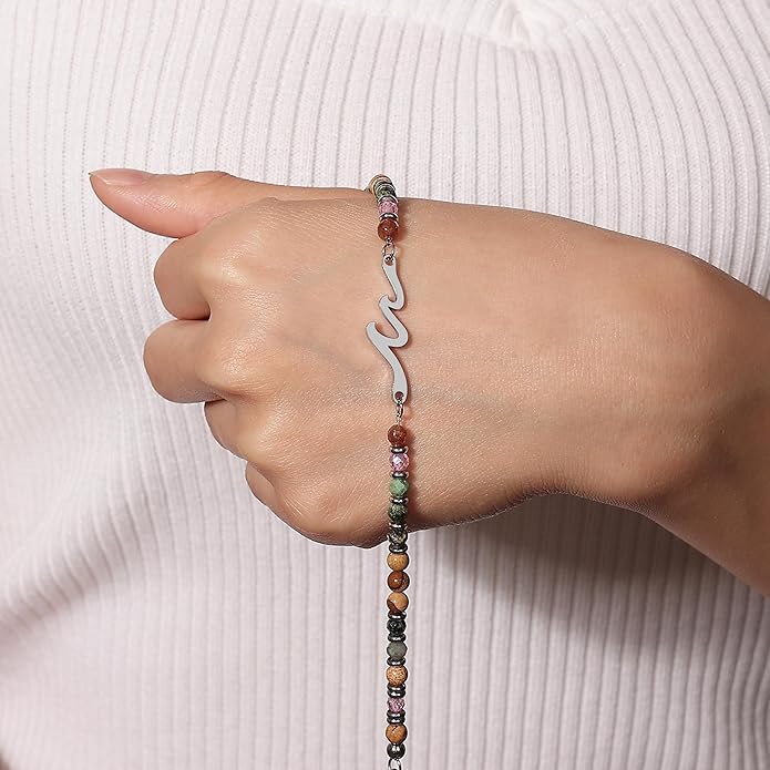 TONY & SANDY Friend Gifts for Women, Unique Valentine's Day Gifts for Her, Sister Gifts from Sister, Wave Bracelet, Christmas Birthday Gifts for Women, Bestie Friendship Bracelets