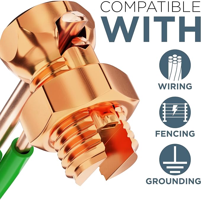 THE CIMPLE CO 10 Pack, Size #6 Copper Split-Bolt Connectors 6 AWG - Image 3