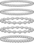 Howoo Gold Bracelets for Women Beaded Initial Bracelet Stack Dainty Heart Stretch Gold Charm Bracelet Jewelry for Women Trendy