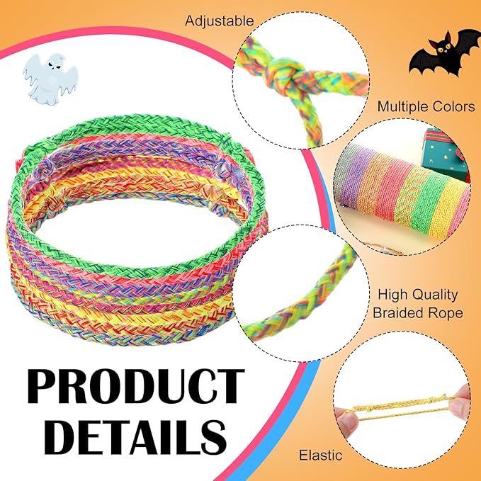 Remerry 168 Pcs Friendship Bracelets Adjustable Woven Rope Bracelets Bulk Valentine's Day Birthday Party Favors & Goodie Bag Stuffers, 8 Assorted Colors(Vivid Colors)