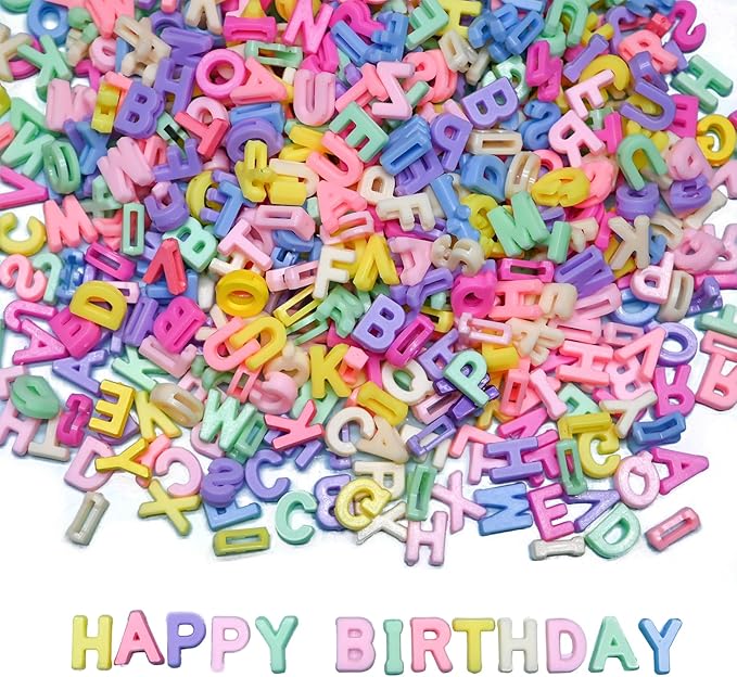 700+ Pieces 9x12mm Big Large Alphabet Letter Beads A-Z Mixed Plastic Shape Loose Beads for Jewelry Making Bracelets Necklaces Key Chains (Macaroon Candy Colors)