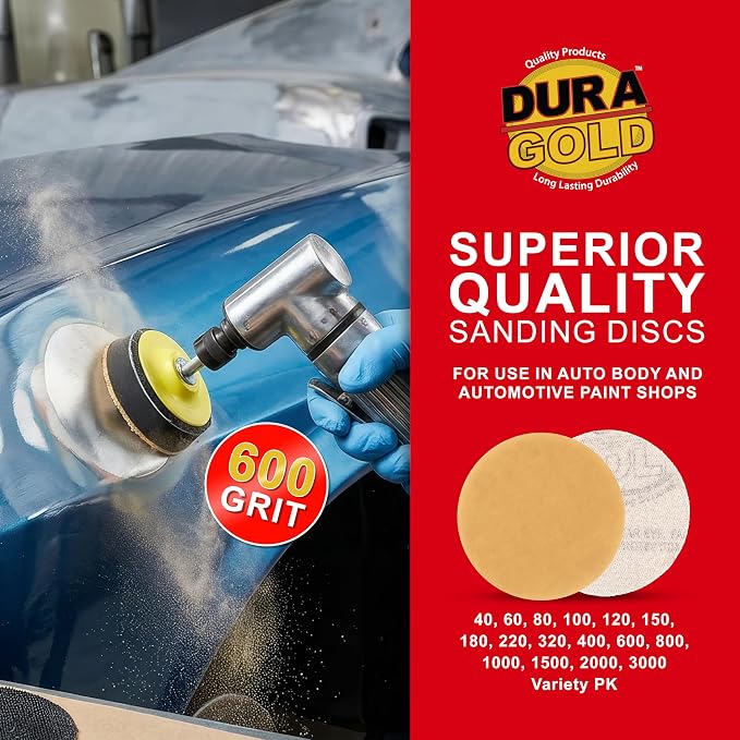 Dura-Gold - Premium - 600 Grit 3" Gold Hook & Loop Sanding Discs - Image 5