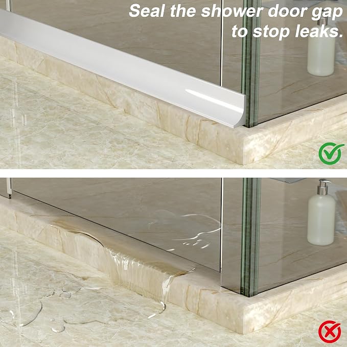 98" Shower Threshold Water Dam Silicone Shower Water Guard Collapsible Shower - Image 5
