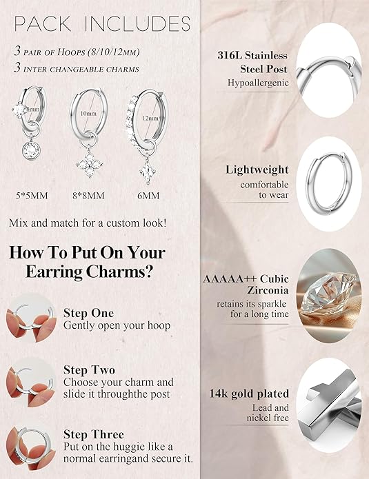 18 PCS Single Cartilage Studs Earrings Women Trendy 14k Gold Plated Flat Back Earings Stacks Dainty Small Pendant Dangle Huggie Hoops Earring Cubic Zirconia Flatback Stud Sets for Multiple Piercing