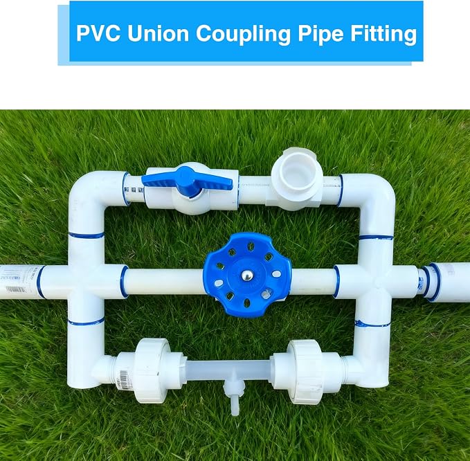 1-1/2 Inch PVC Union Coupling Pipe Fitting 1.5 Inch Schedule 40 Slip Union - Image 5
