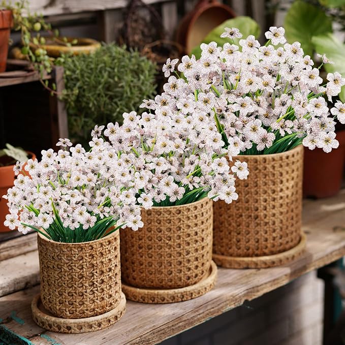 24 Pcs Artificial Flowers for Outdoor, Plastic Fake Flowers Decor, Artificial - Image 4
