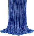 YAXINRUI 72 PCS Blue Bead Necklace, Blue Mardi Gras Beads Christmas Necklaces, Patriotic Necklace, 33 Inch Round Beaded Necklaces for Mardi Gras Christmas 4th of July Festive Events