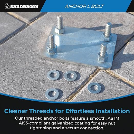 Sandbaggy 1/2" X 10" Threaded Concrete Anchor L-Bolts - Image 6