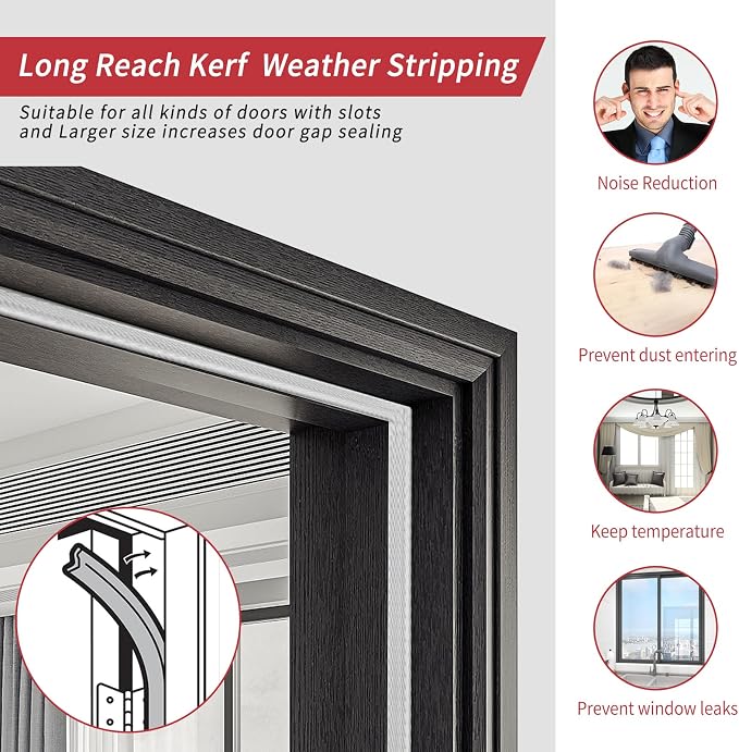 40 Feet Long Reach Weather Stripping Door Seal, Fingwerk V-Shaped Replacement - Image 3