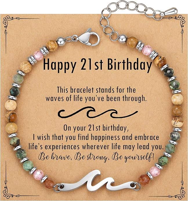 TONY & SANDY Friend Gifts for Women, Unique Valentine's Day Gifts for Her, Sister Gifts from Sister, Wave Bracelet, Christmas Birthday Gifts for Women, Bestie Friendship Bracelets