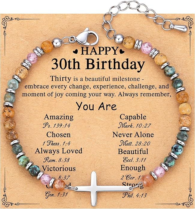 TONY & SANDY Christian Cross Bracelet for Women, Valentine's Day Gifts for Her, Confirmation Baptism Easter Gifts, Unique Gift for Friends Daughter Mom Sister in Christ Birthday Christmas