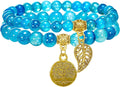 Bivei Natural Semi Precious Gemstone beads bracelet for women - Life Tree and Leaf Charm Energy Reiki Crystal Stretch Bracelets