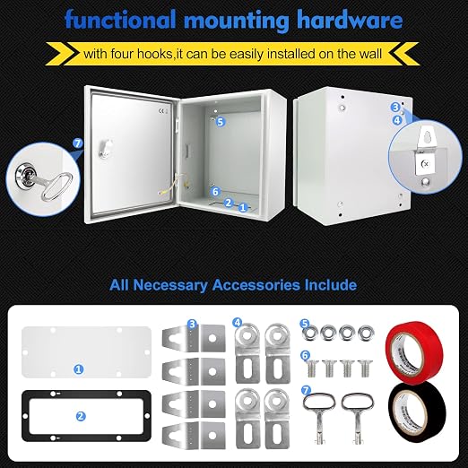 TOCRETOARE Outdoor Electrical Junction Box, Wall Mounted IP66 Waterproof & - Image 5