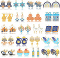 MARFOREVER 40 Pcs/20 Pairs Hanukkah Charms for Jewelry Making, Chanukah Blue White Enamel Charm Star of David Bangle Pendants for Bracelet Necklace Earrings Making Hanukkah Gift Decoration Accessories