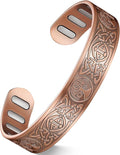 Feraco Copper Bracelet for Men, 5X Ultra Strength Magnetic Cuff Bangle with 5000 Gauss Neodymium Magnets, 99.99% Pure Copper Jewelry Gift, Adjustable