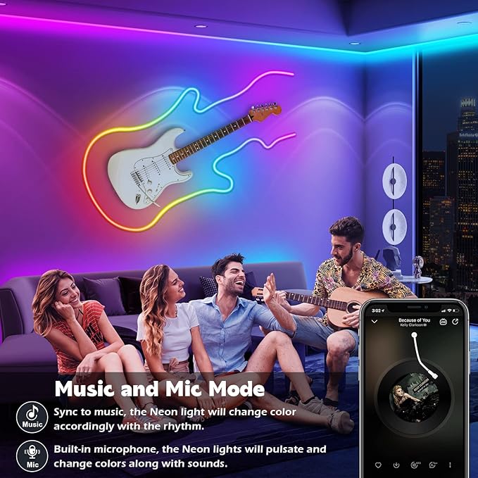 AILBTON 18m Smart Waterproof LED Neon Lights, Music Sync Color Changing - Image 5