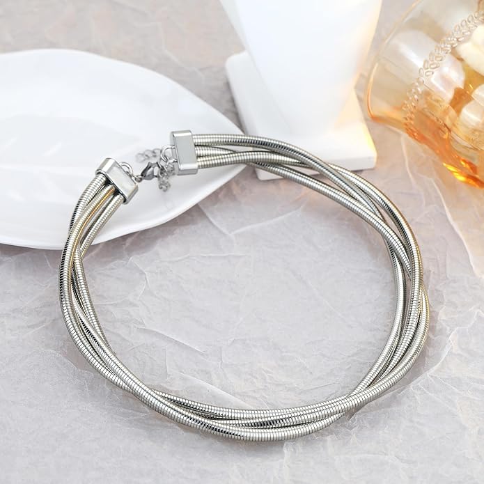 Chunky Gold Necklace for Women, Bold Big Wrap Choker Necklace for Women Gold Statement Necklace Lightweight Alloy Non-Tarnish Silver/Gold Collar Necklace Gold Choker Necklace Valentines Day Gifts for Her