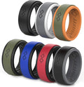 Rinfit Silicone Rings for Men 9mm Wide, 2mm Thick - Mens Rubber Wedding Bands - Infinity Ring with 2 Layers - Patented Design