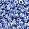 60Pcs Rhinestone Large Hole Beads Spacer Beads Light Blue European Craft Big Beads Large Hole Rhinestones Lampwork Murano Bead Fairy Wand Garden Beads for DIY Bracelet Necklace Jewelry Making Supplies