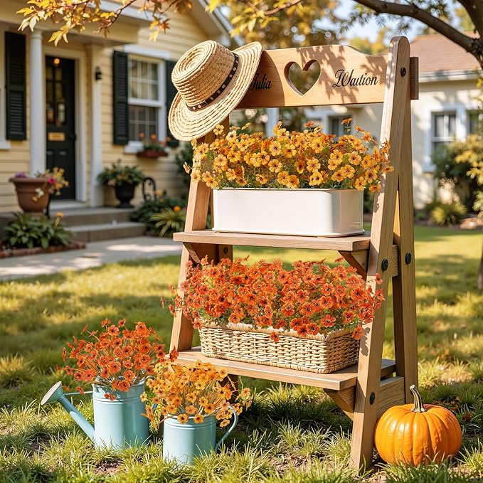 Alupssuc 96 Bundles Artificial Fall Flowers, UV Resistant Faux Mums Porch | - Image 4