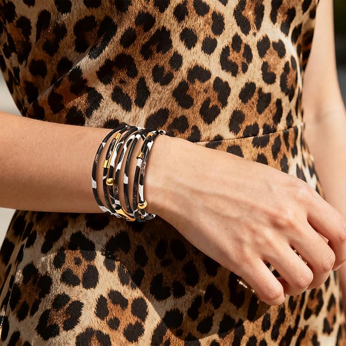 Wrapped Bracelets for Women,Leather Bracelet,Boho Bracelets for Women,Multi-Layer Pearl Crystal Bracelet Bangle Jewelry