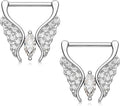 Melighting Butterfly Nipple Rings 14G Nipple Piercing 316L Stainless Steel Nipple Clicker Nipple Jewelry Clear CZ Nipple Piercing Jewelry For Women 14 mm