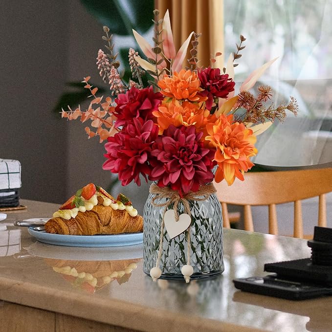Fake Fall Flowers in Vase, Faux Flowers in Vase, Fall Floral Arrangement - Image 9