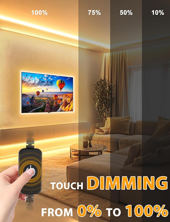 Lamomo LED Neon Lights, 12V Warm White Dimmable LED Strip Lights, 16.4ft/5m - Image 2