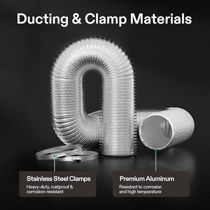 VIVOSUN 8 Inch 8 Feet Flex Air Aluminum Ducting, Dryer Vent Hose - Image 4