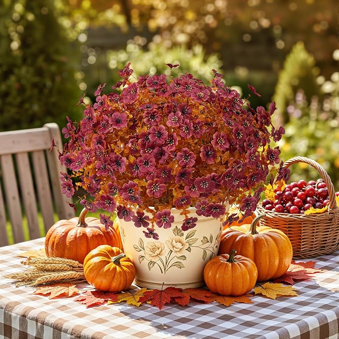 Alupssuc 24 Bundles Artificial Fall Flowers, UV Resistant Faux Mums Porch | - Image 7