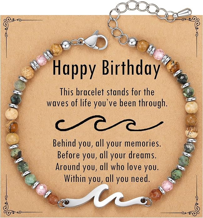 TONY & SANDY Friend Gifts for Women, Unique Valentine's Day Gifts for Her, Sister Gifts from Sister, Wave Bracelet, Christmas Birthday Gifts for Women, Bestie Friendship Bracelets