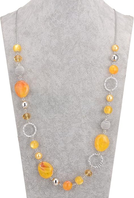 PEARL&CLUB Long Beaded Necklaces For Women - Sweater Chain Fashion Jewelry Necklace Gifts For Women
