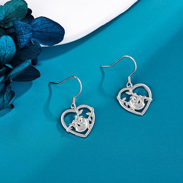 Sloth Earrings 925 Sterling Silver Animal Sloth Jewelry Gifts for Women