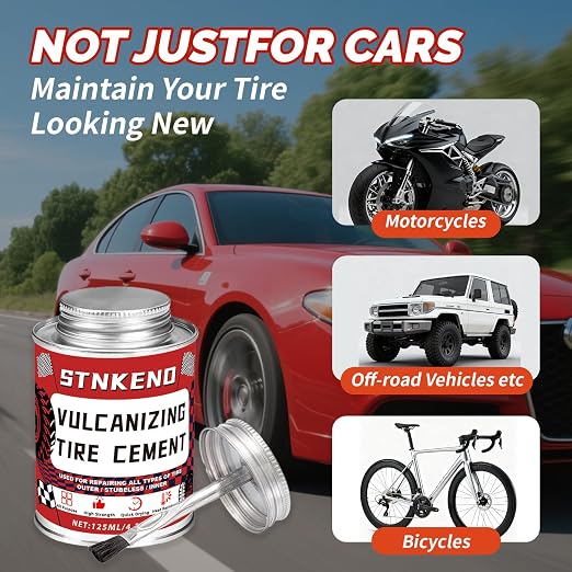 Vulcanizing Rubber Cement, 4.4 Oz Tire Rubber Adhesive | Car Tire Repair Cement - Image 6