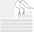925 Sterling Silver Earring Hooks, 600PCS Earring Making kit 200PCS/100Pairs Hypoallergenic Ear Wires with 200PCS Silver Open Jump Rings and 200PCS Rubber Backs Earring Backs for Jewelry Making