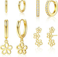 Small Gold Huggie Hoop Earrings Set for Women Men Hypoallergenic 14K Plated Stack Cartilage Earrings, Multiple Piercing Lightweight Mini Thin Cute Dainty Trendy Jewelry Set Christmas Gifts for Women