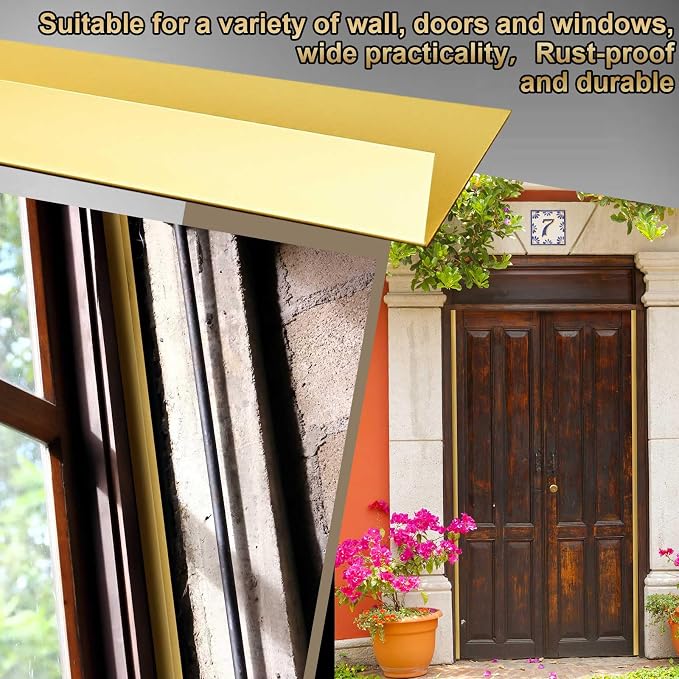 Zonon 2 Pcs 29/32" W x 3' L Spring Bronze Weather Stripping Metal Brass Weather - Image 7
