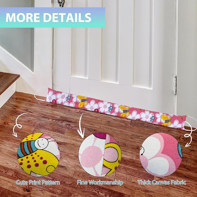 Weighted Door Draft Stopper, 2 Pack 40 Inch Under Door Blocker, Bottom of Door - Image 5