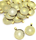 25pcs Round Bezel Pendant Trays Setting Cabochon Blank Base for DIY Crafting Photo Jewelry Findings Making Accessories 25mm