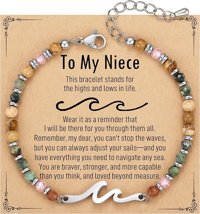 TONY & SANDY Friend Gifts for Women, Unique Valentine's Day Gifts for Her, Sister Gifts from Sister, Wave Bracelet, Christmas Birthday Gifts for Women, Bestie Friendship Bracelets