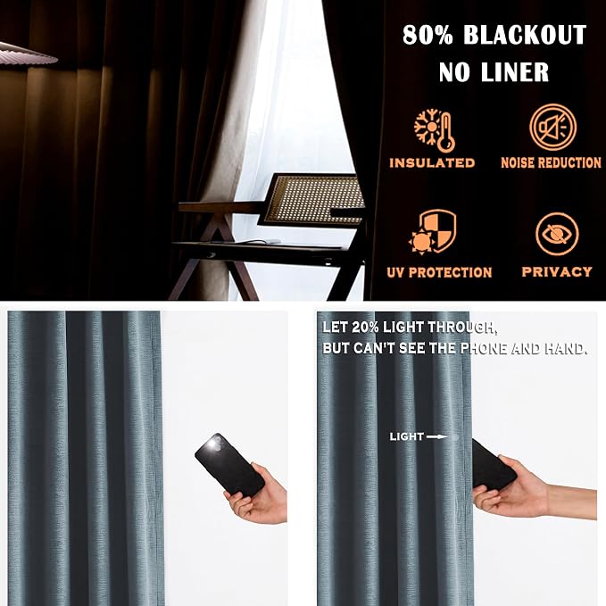 Kayne Studio Storm Blue Velvet Pinch Pleated Back Tab Curtains 84 Inch Long | - Image 4