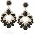 Fashion Rhinestone Statement Drop Dangle Earrings Large Colorful Crystal Chandelier Earrings for Women Bridal Wedding Party Prom