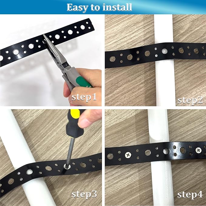 Black Metal Pipe Strap 1-Inch - Image 4