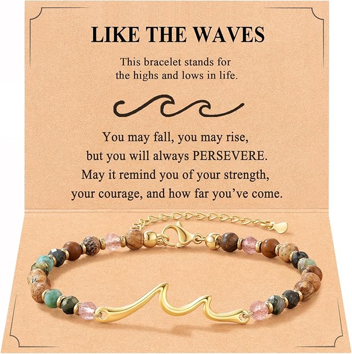 Tarsus Wave Bracelet, The Waves of Life We've been Through, Unique Gifts for Birthday, Valentine’s Day, Christmas, Meaningful Gifts for Friends Sister Daughter Niece...
