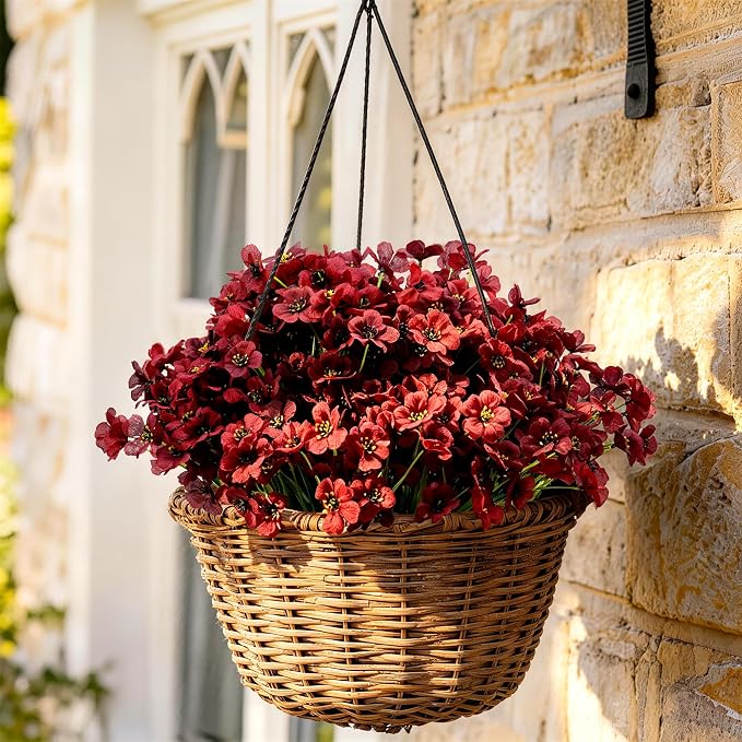 ColoPlay 24 Bundles Burgundy Artificial Flowers - Image 4