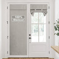 RYB HOME Linen Door Curtain 100% Blackout French Door Blinds by RYBHOME