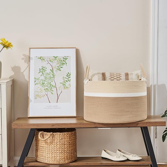 KAKAMAY Large Blanket Basket - Image 8