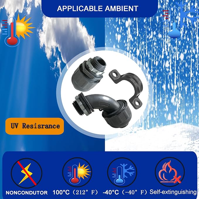 Yariwiz 1/2 Black Special Extra Flexible Plastic Liquid Tight Conduit Connector - Image 5