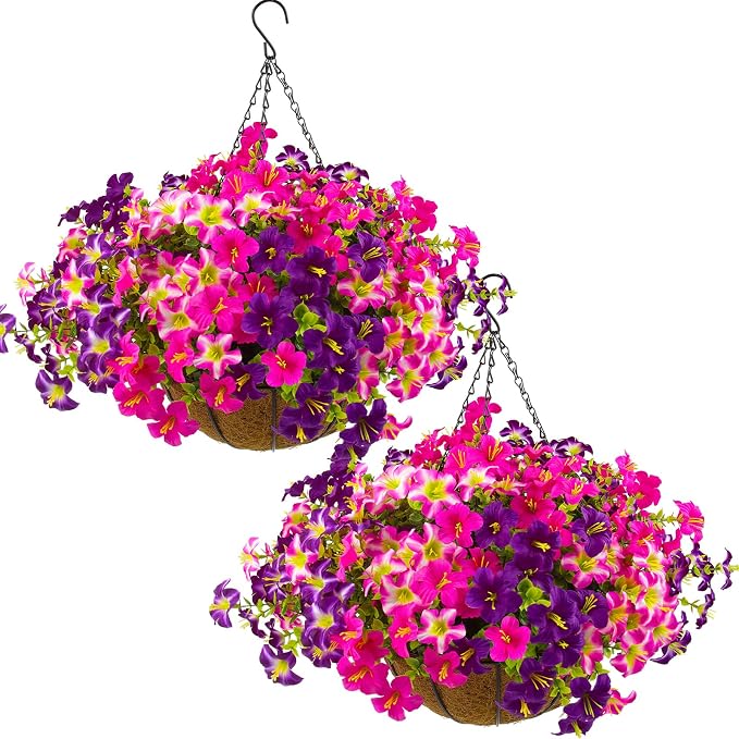 2 Set Artificial Outdoor Petunias Flowers by DaynightFloral